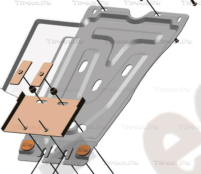 Купить запчасть ALFECO - ALF5605AL Защита алюминиевая для КПП JAC N120 2014-2023