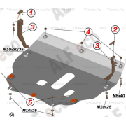 Купить ALFECO ALF5602AL4 Защита алюминиевая для картера и КПП JAC S5 2013-2023
