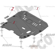 Купить ALFECO ALF3206AL4 Защита алюминиевая для картера и КПП ТагАЗ Vega С100 2009-2010