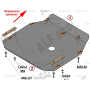 Купить ALFECO ALF1175AL4 Защита алюминиевая для картера и КПП Kia Carnival I 1998-2006