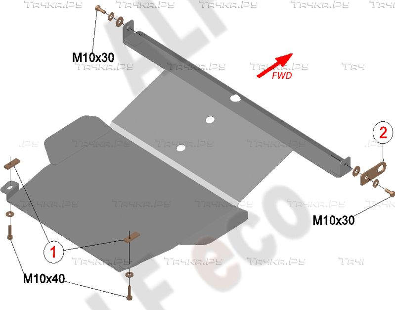 Купить запчасть ALFECO - ALF2427AL Защита алюминиевая для картера и КПП Toyota Corollа E100 1991-1995