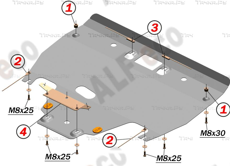 Купить запчасть ALFECO - ALF2239AL4 Защита алюминиевая для картера Subaru Outback V 2014-2019