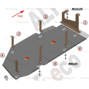 Купить ALFECO ALF1036AL4 Защита алюминиевая для топливного бака Hyundai Grand Starex H1 2007-2018