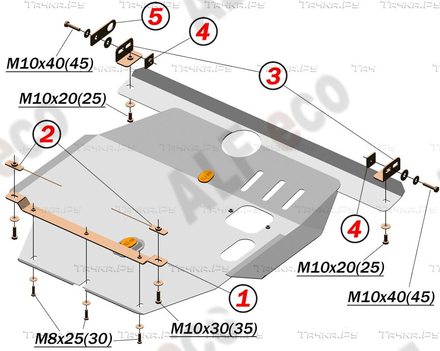 Купить запчасть ALFECO - ALF2421AL4 Защита алюминиевая для картера и КПП Toyota Avensis T22 1997-2003