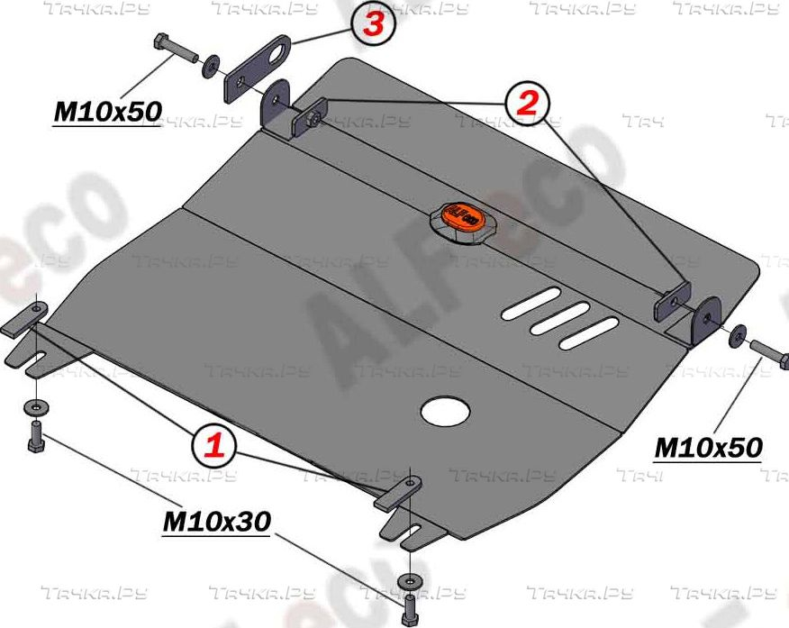 Купить запчасть ALFECO - ALF24106AL Защита алюминиевая для картера и КПП Toyota Duet 1998-2005