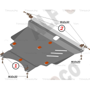 Купить ALFECO - ALF2484AL Защита алюминиевая для картера и КПП Toyota Allex 4WD 2001-2007