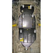 Купить MOTODOR - 01450 Защита для картера, КПП и РК Nissan Navara D40 2005-2023