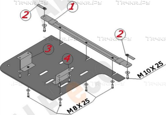 Купить запчасть ALFECO - ALF3413AL4 Защита алюминиевая для КПП BMW Х1 E84 sDrive 2009-2015