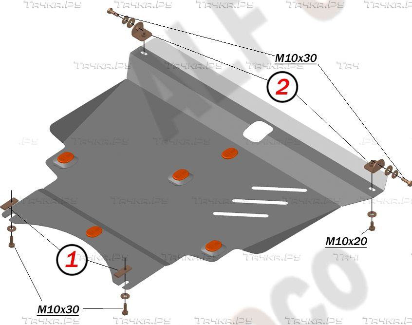 Купить запчасть ALFECO - ALF2484 Защита для картера и КПП Toyota Corolla, Corolla Fielder E120/E130 2000-2007 4WD